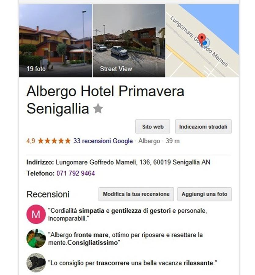 Albergo Primavera Senigallia Exterior photo